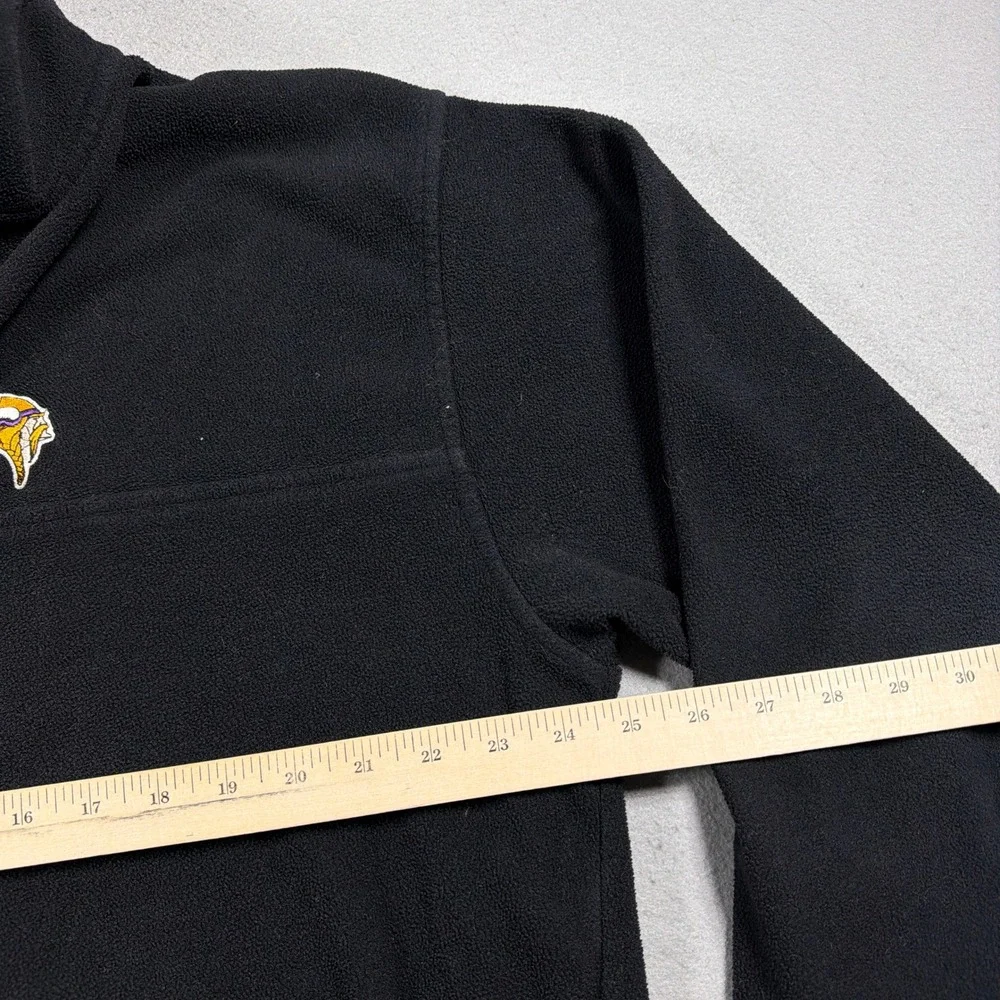 VTG Minnesota Vikings Lee Sport Pullover Men Large Quarter Zip Black Fleece
